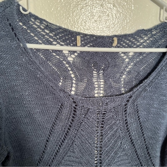 Scoop Neck Sweater Loose Knit Beachy Blue Green - Picture 8 of 8